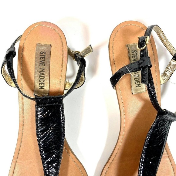 Size 9 Steve Madden T-Strap Wedge Sandals - Picture 6 of 8